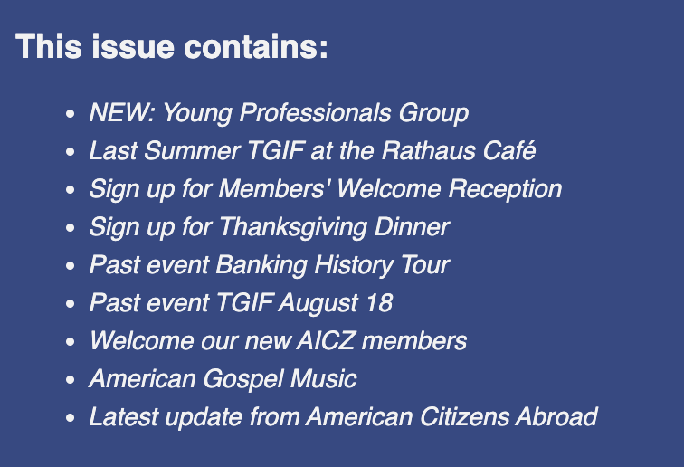 AICZ Newsletter September/October 2023